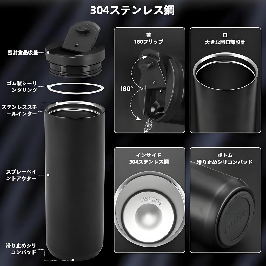 Нержавеющая сталь, устойчивая к MYEEDA Тамблер 500 мл Тамблер из нержавеющей стали с крышкой Вакуумная изоляция Бутылка для кофе и воды Большой объем Термос