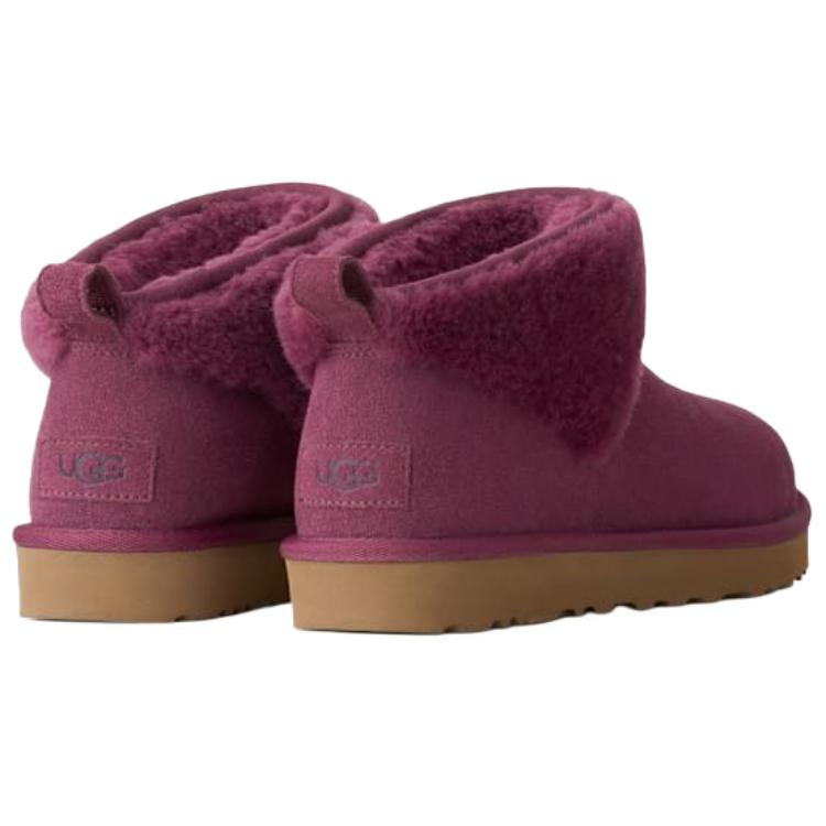 UGG Классические Ультра Мини Замшевые Теплые Универсальные Слипоны Снегоступы Женские ботинки Малиновые 1174518-BTMG