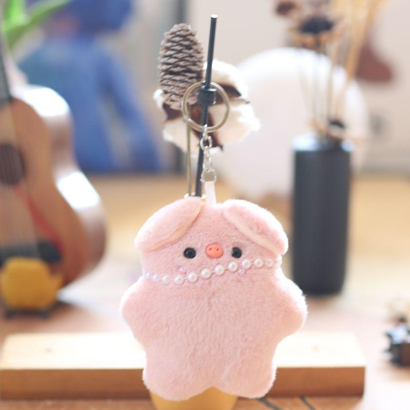 Adorable Plush Pig Keychain Cute Cartoon Style With Soft Pp Cotton Filling For Bag Decoration