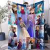 Flannel Blanket Frozen Elsa Anna Olaf Cartoon Soft Throw for Kids Bedroom Sofa Outdoor Camping Christmas Birthday Gift Daily Use