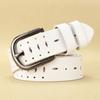 Fashionable Leather Waist Belt Hollow Pattern Metal Pin Closure Casual Outfits