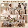 Extendable Oval Dining Table for 4-6 People, Expandable Modern Kitchen Table with Metal Frame, Gray
