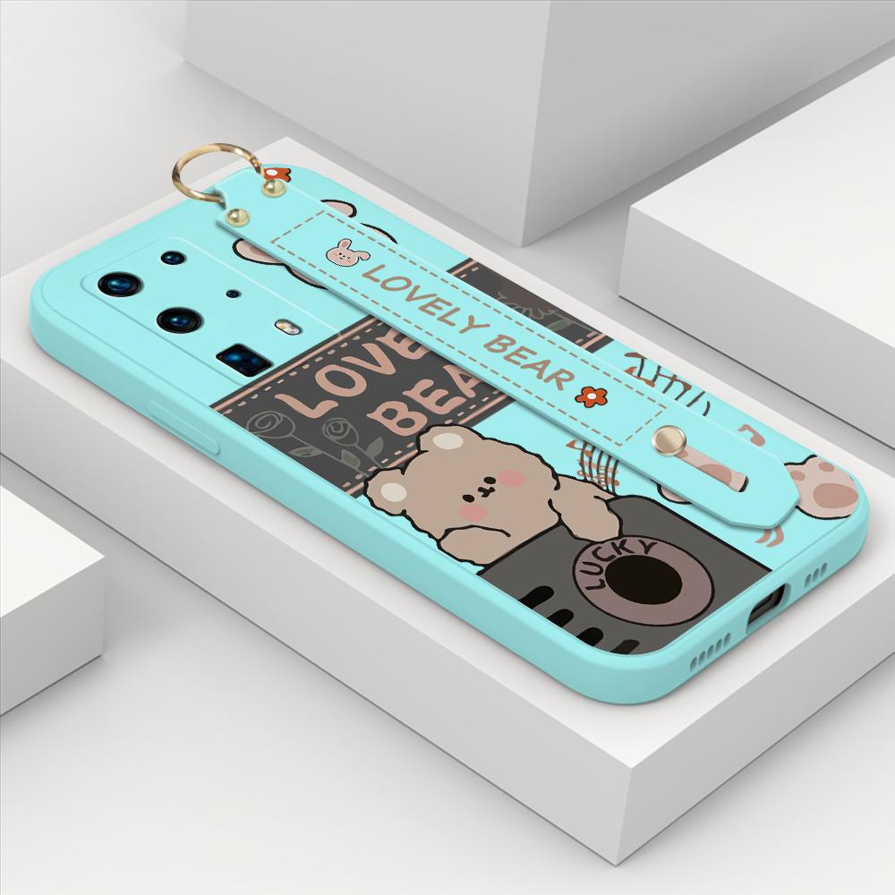 Для Honor 70 90 Lite X6 X6a X6b X8 X8a P20 P30 P40 Pro Infinix Smart 8 с браслетом Retro Music Bear Мягкий силиконовый противоударный чехол для телефона