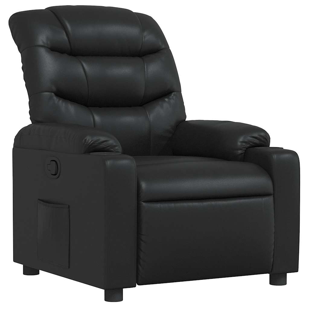 Relaxation Armchair Black Synthetic Leather