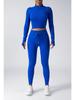 Women's Seamless Fitness Yoga Set: Zipper Long-Sleeve Top & Drawstring Hip-Lifting Trousers