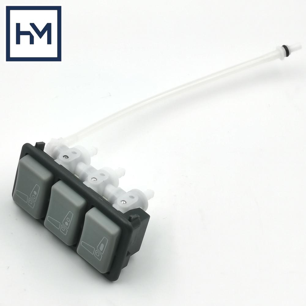 OE:29074-02/04E 81623986093 42538404 Truck Seat Lumbar Adjustment IPS Valve 3 Buttons For ISRI/MAN/IVECO (Gray Color)
