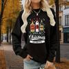 Autumn&Spring Clothing Wine & Colorful String Lights Print Sweater Tops for Women Round Neck Long Sleeve