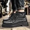 Fashion Men's White Boots Autumn Winter Motorcycle Ankle Boots for Men Trend Street Tooling Shoes Men Leather Boots Botas Hombre