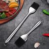 Силиконовая кухонная щетка для масла, щетка для поливания гриля, ручка из нержавеющей стали, щетка для приготовления выпечки на гриле, кухонные принадлежности