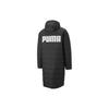 Puma Solid Color Logo Print Zip-Up Hooded Long Cotton Coat Men Coats 672446-01