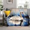 Swan And Lotus Fantasy Blanket Flannel Blanket Throw Blanket Sofa Cover Blanket Soft Premium Blanket Picnic Blanket Tv Blanket Gifts