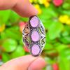 Pink Chalcedony Handmade 925 Sterling Silver Jewelry Ring Size 10.25 o2A06