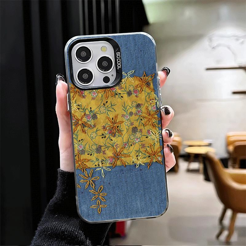 Ретро Джинсовый Рисунок Ударопрочный Чехол для Телефона для iPhone 18 17 Air 16 16E 15 Pro Max 14 Plus 13 Mini 12 Задняя Крышка Противоударный Fundas