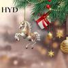 Christmas Tree Horse Charm 2D Ornament Acrylic Flat Hanging Decoration Keepsake for Lovers Gifts Festive Decor Gift
