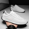 Модная мужская обувь Кожаные кроссовки Трендовая повседневная обувь Итальянские дышащие кроссовки для отдыха Мужские нескользящие туфли Белые мужские мокасины