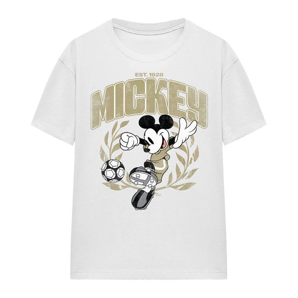 Disney Womens/Ladies Mickey Mouse Laurel Football T-Shirt