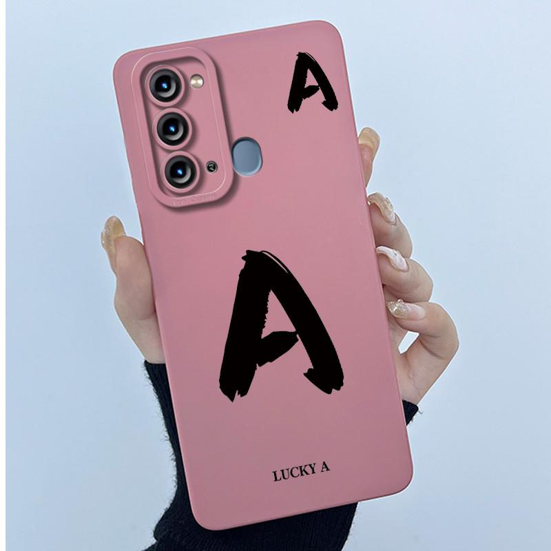 Чехол для Itel Vision 3 / Itel S17 / Itel P38 S661L S661W Счастливой первой буквой Жидкий силикон Защитная задняя крышка Чехол для телефона