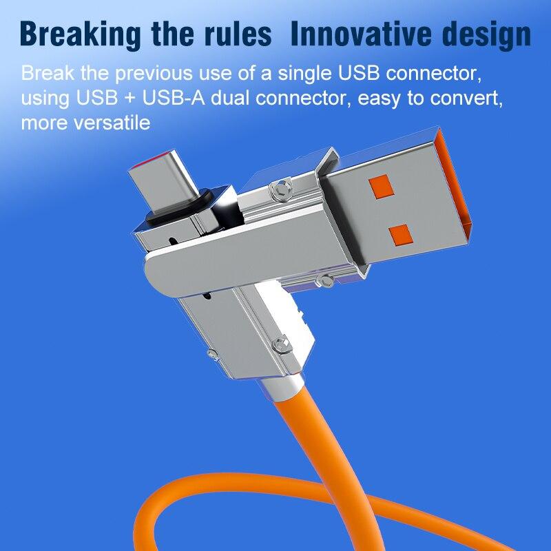 3 в 2 Type-C для мобильного телефона, USB-кабель для быстрой зарядки, 66 Вт, кабель для передачи данных, подходит для iPhone, Huawei, OPPO, Xiaomi, Samsung, Redmi, зарядный кабель