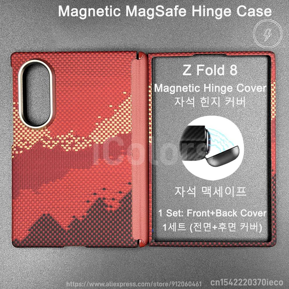 For Samsung Galaxy Z Fold 8 Magnetic Aramid Carbon Fiber Case MagSafe Charging Ultra Slim Light Fold 8 Wide Protective Cover