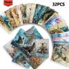 32pcs, Abstract Underwater Animal Postcard, Birthday/Anniversary Gift, Collectible, Suitable for Gift Giving, Can Be Mailed.