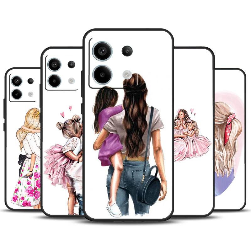 Чехол 'Мама и Дочь' Для Redmi Note 13 Pro Plus 9 10 11 12 Pro 9S 10S 11S 12S Чехол Для Redmi 12 C 10C 13C