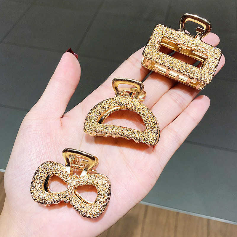 Модные простые геометрические заколки для волос с когтями для женщин и девочек, металлические заколки для волос в форме краба, полые заколки для волос, аксессуары для волос, головные уборы