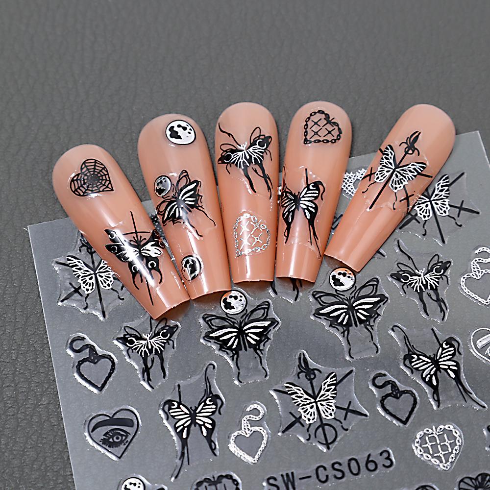 1PCS Dark Butterfly Nail Art Stickers
