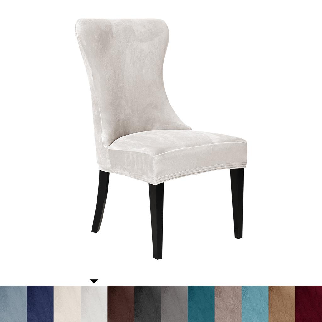 Супермягкий бархатный чехол на стул однотонный всесезонный эластичный для дома, отеля, европейского и американского ресторана, чехол на стул с боковинами