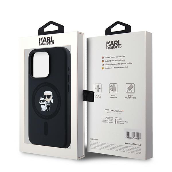 Karl Lagerfeld Klhmp15Lscmkcrhk Iphone 15 Pro 6.1 Czarny/Black Hardcase Silicone Karl & Choupette Magsafe