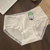 Women Mid Waist Antibacterial Extended Crotch Lace Plus Size Panties Underwear