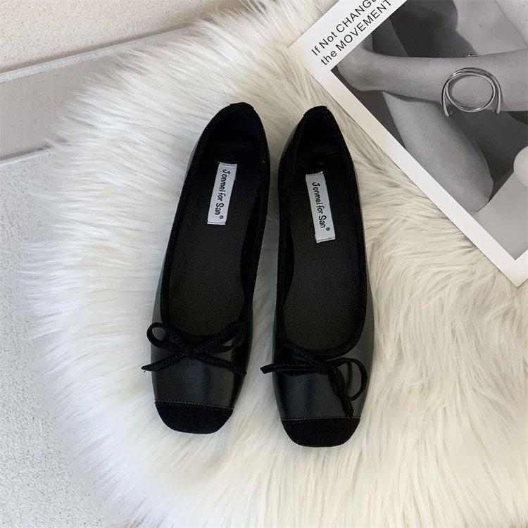 French Xiaoxiangfeng Flat-bottomed Single Shoes, Gentle Skirt Women's Shoes In the Evening and Evening 2025 Spring New Doudou Shoes