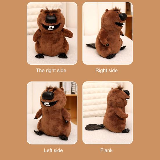 Плюшевая игрушка-кукла «Бобёр», мягкая игрушка в виде маленького существа с наполнителем из полипропиленового хлопка, мягкая игрушка-игрушка для чтения