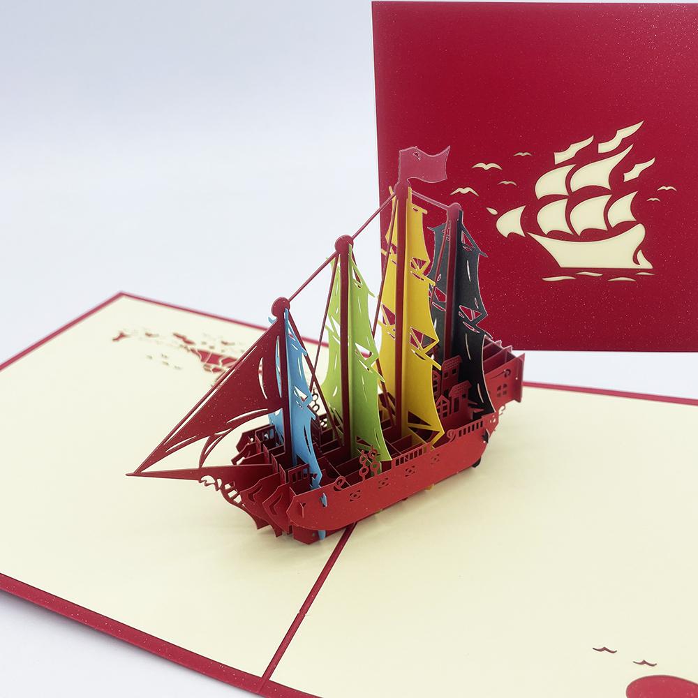 3D Pop Up Invitations Card 3D Paper World Attractions Birthday Greeting Cards 3D Tourist Postcard Save The Date Boy Present Card