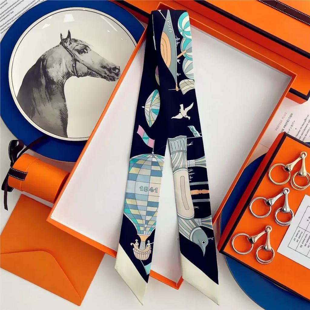 100% Mulberry Silk Ribbon Long Hair Bows Scarf Headscarf Fashion Hair Ties Ribbons Multifunctional Headband Bandana Hair