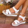 Fashion Casual Adult Sandals New Spring Roman Style Woven Strap Thick Heel Oversized Fashion Women's Shoes