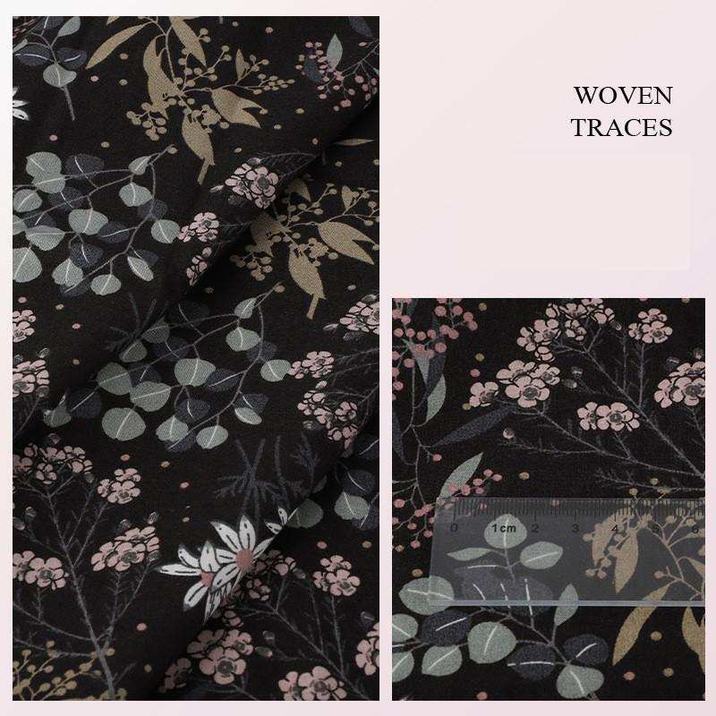 Ткань с цветочным принтом Высококачественная хлопковая ткань Дышащая Мягкая для одежды Шитья Платья Постельное белье Простыни Шторы Материал