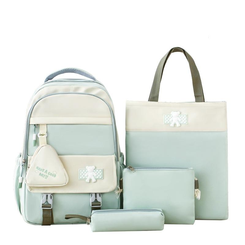 Комплект из четырех рюкзаков в студенческом стиле для женщин, рюкзак для старшеклассников, большая вместимость, школьная сумка