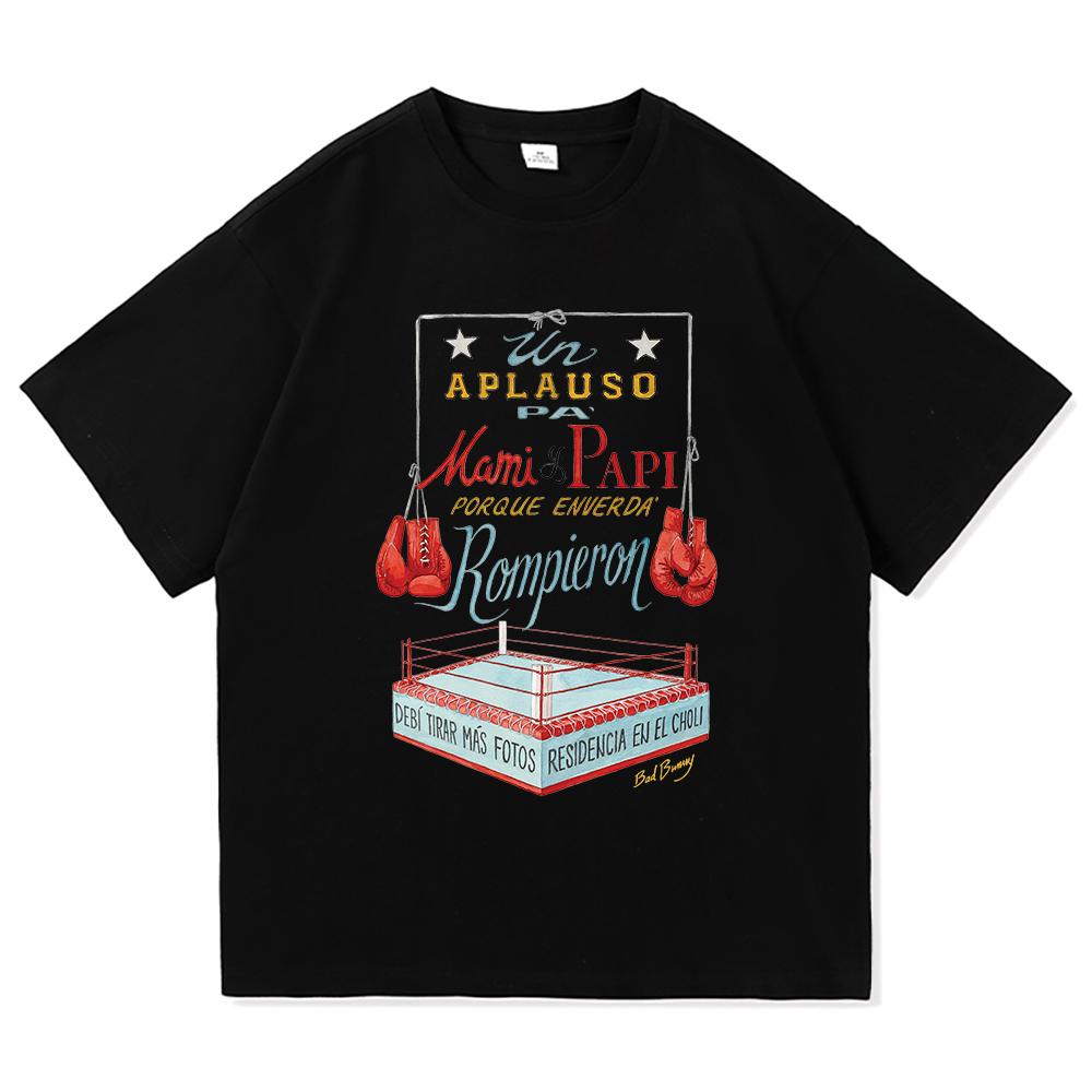DTMF Residencia Tour Боксерская Футболка Bad Bunny 2025 Мужская Харадзюку Высококачественная Рубашка Подарок для Пары Свободная Хлопковая Футболка