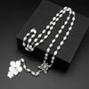 Mother-of-Pearl Rose Rosary with Italian Crucifix