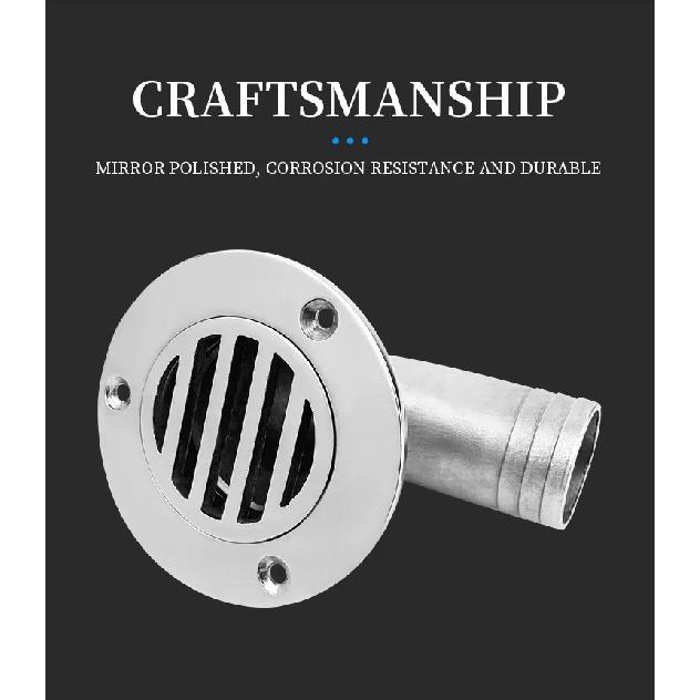 AndyMarine Stainless Steel Durable Deck Drain Cockpit Drain Scupper Plug Drainage Boat Accessories Marine Hardware