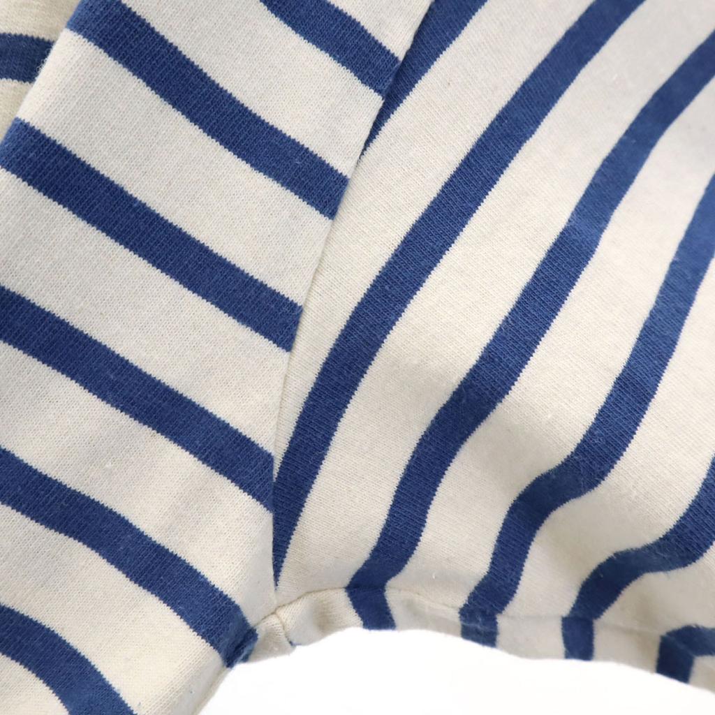 Orcival Made In France Border Pattern Short Sleeve Boat Neck Basque Shirt Women Used