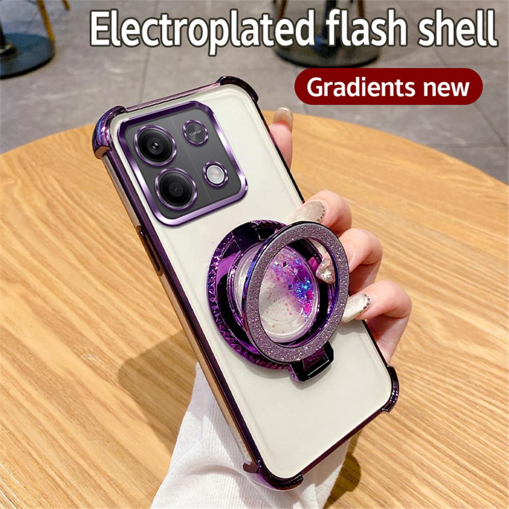 Роскошный чехол-подставка с магнитным креплением и блестками-зыбучими песками для Xiaomi Redmi Note 13 Pro 4G 5G 13Pro 12Pro 11S 10S 9S 9 Pro 13C 12C 10C