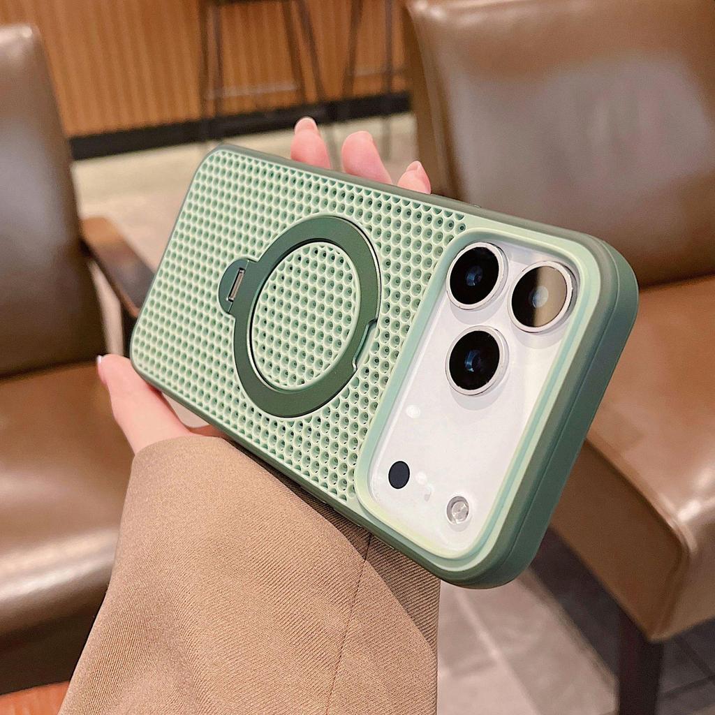 Вращающаяся на 360° подставка, совместимая с чехлом для телефона Apple 17ProMax и 16Pro, с магнитной зарядкой, теплоотводом, защитный чехол