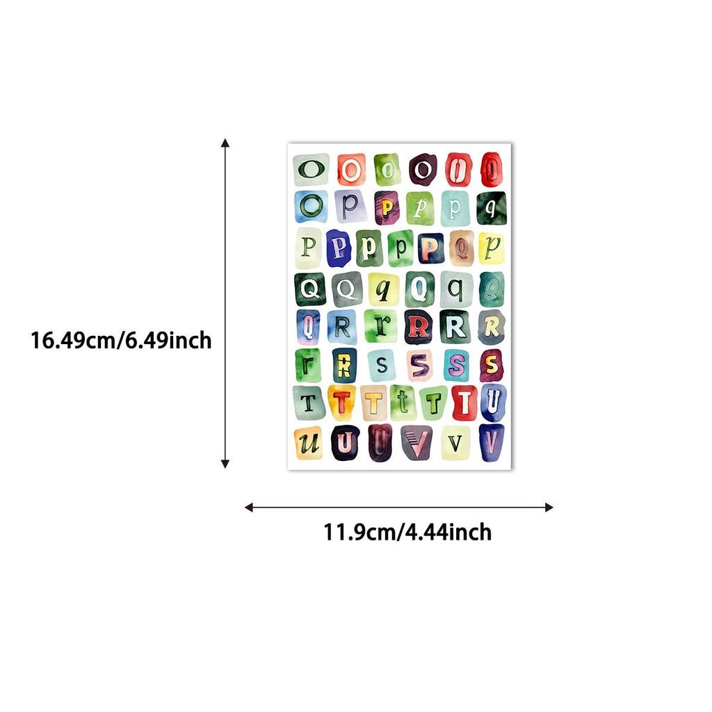 Retro Watercolor Alphabet & Number Stickers - 20 Sheets for Journals and DIY Notebooks