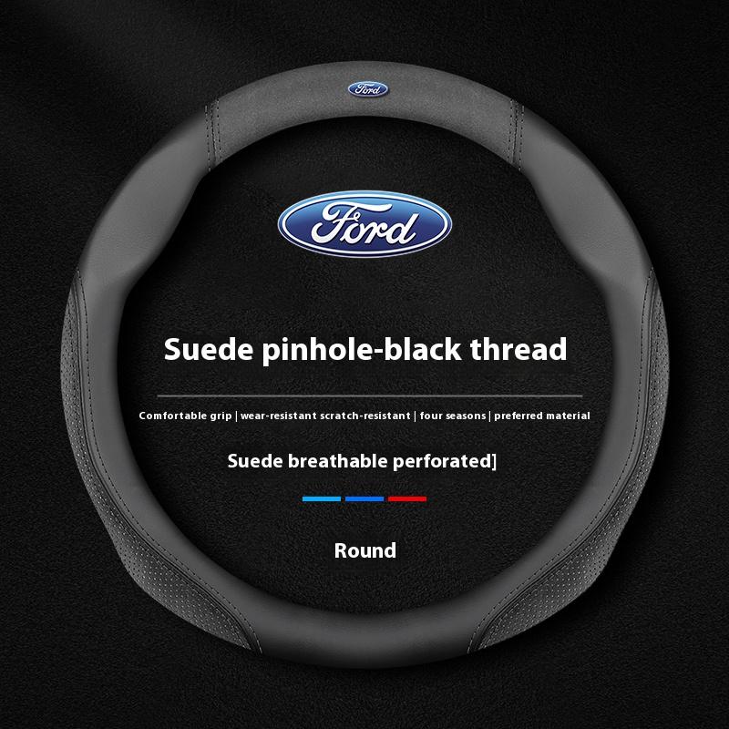 Car Leather Steering Wheel Cover Ford ST Mondeo Fiesta Focus EXPLORER EDGE Kuga Ranger F150 Fusion Mustang Ecosport ESCAPE Puma cv20