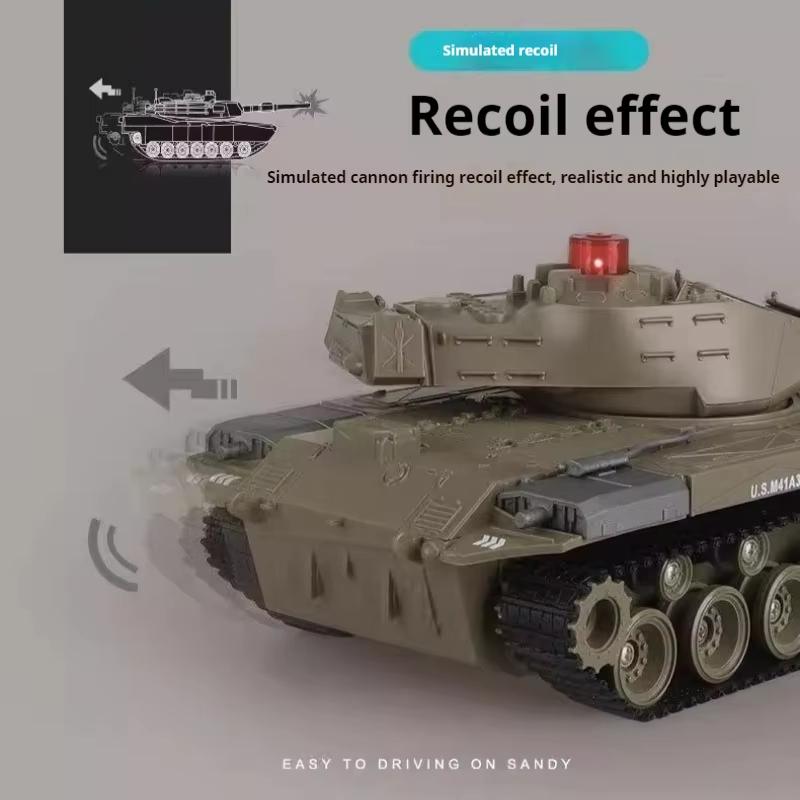 2024 New RC Tank Model Toy 2.4G Remote Control Programmable Tracked Tank Sound Effect Military Tank 1/30 Remote Control Car Toy Suitable for Boys Gift