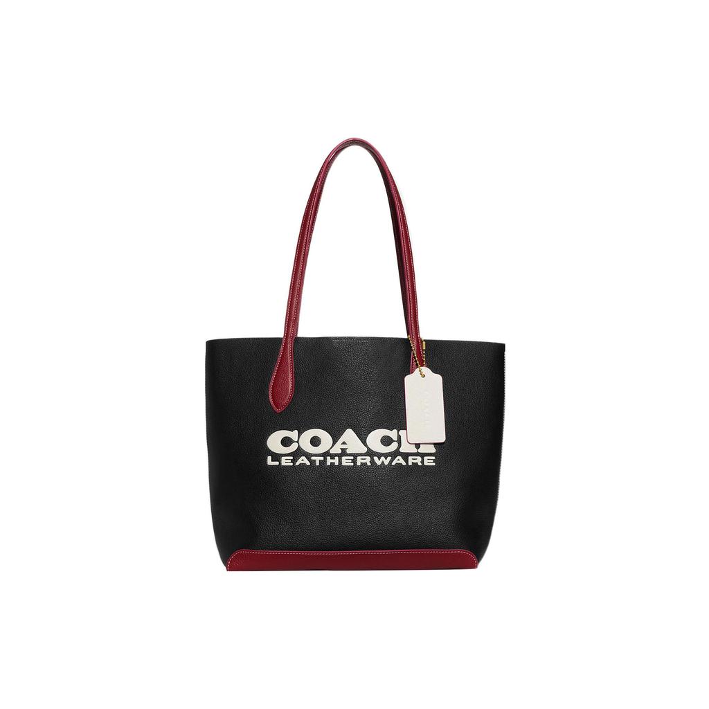 COACH Kia Pebbled Leather Tote Bag, Shopping Bag, Handbag, Shoulder Bag Large Womens Black