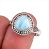Natural Republic Larimar Gemstone 925 Sterling Silver Jewelry Ring Size 8.5 B9j62