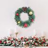 6" Mini Christmas Wreath Small Artificial Greenery Pine Garland with Glitter Balls And Bow for Holiday Home Decor