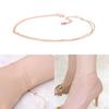 14K Rose Gold Delicate Two-line Gold Chain Bracelet Anklet Blond Bracelet Anklet Gift Anklet Gold Anklet Rose Gold Anklet